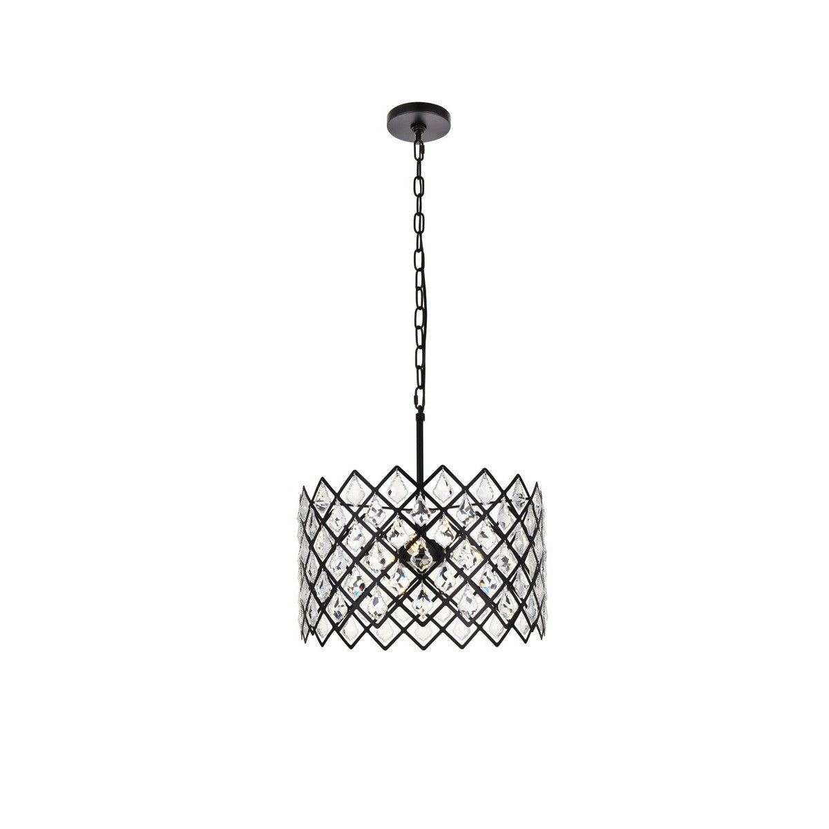 Elegant Lighting - 1111D16BK - Three Light Pendant - Lyla - Black