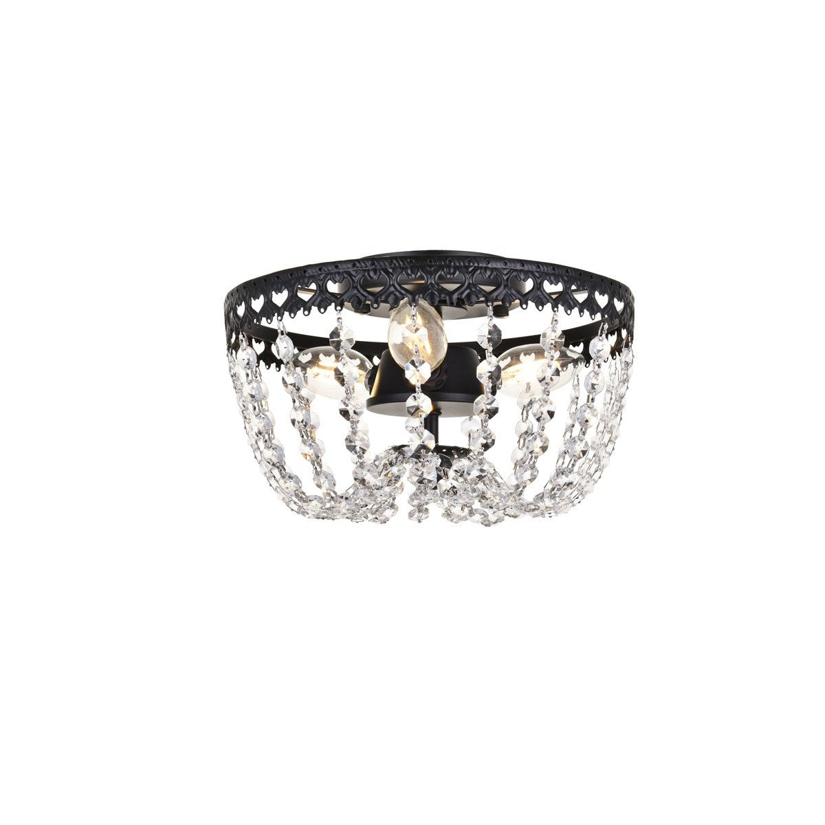 Elegant Lighting - 1112F10BK - Three Light Flush Mount - Kylie - Black
