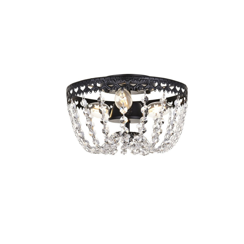 Elegant Lighting - 1112F10BK - Three Light Flush Mount - Kylie - Black