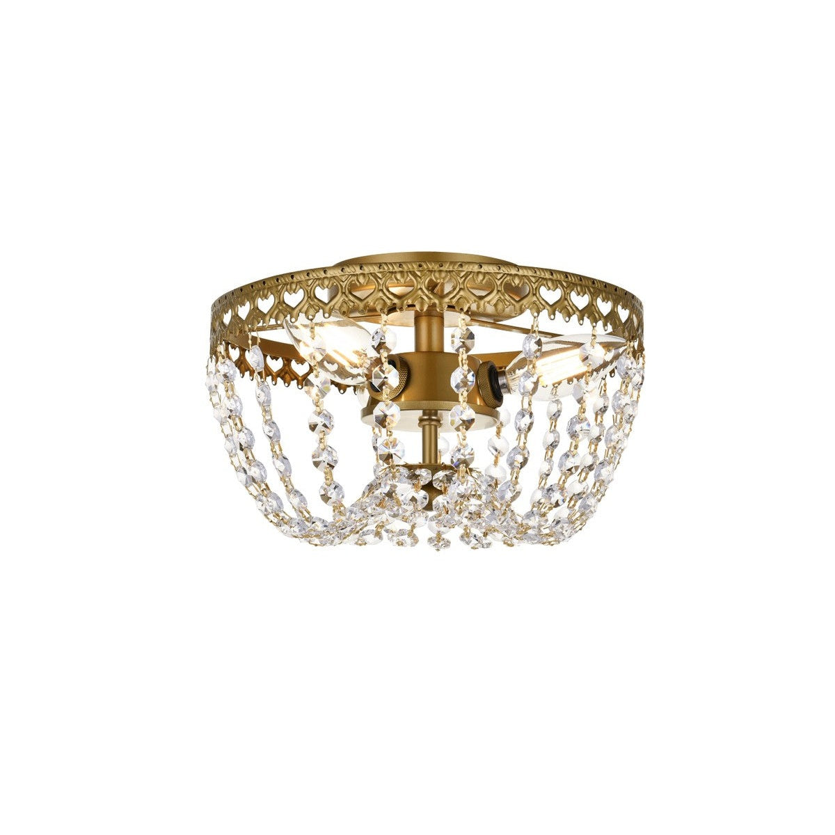 Elegant Lighting - 1112F10BR - Three Light Flush Mount - Kylie - Brass