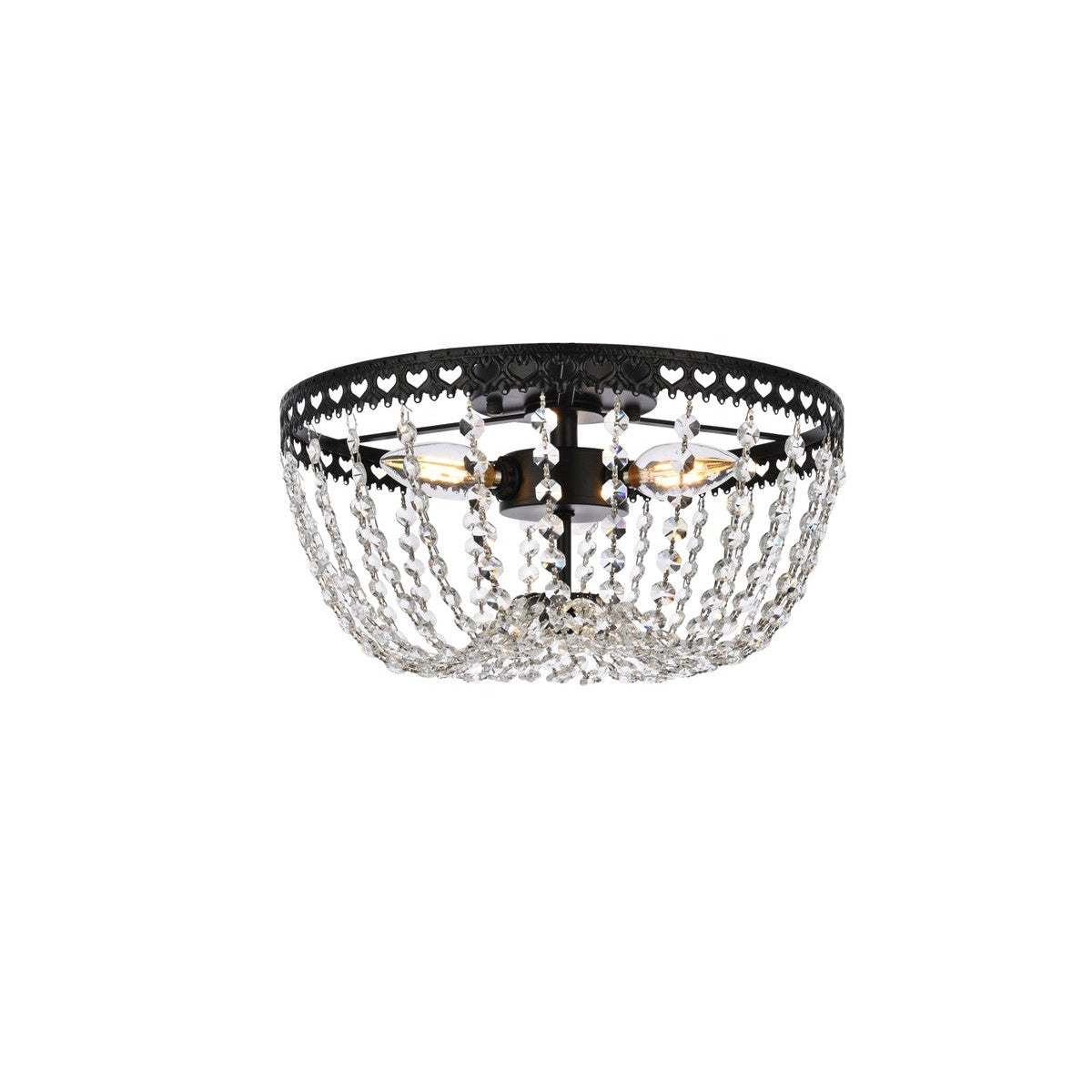 Elegant Lighting - 1112F12BK - Three Light Flush Mount - Kylie - Black