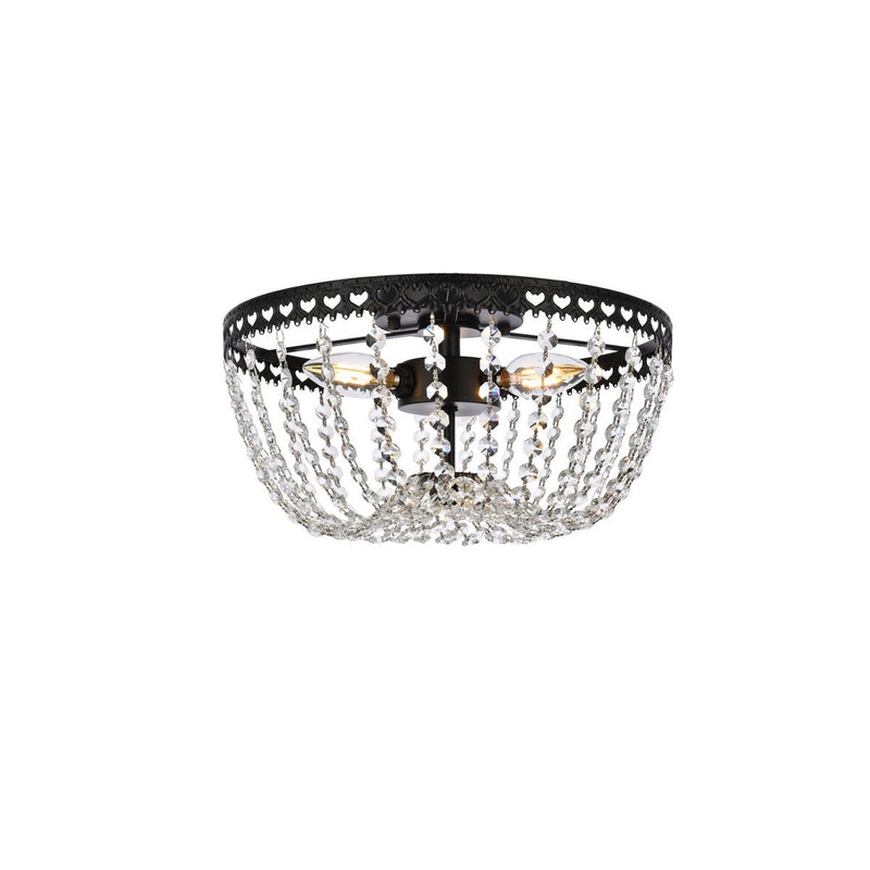 Elegant Lighting - 1112F12BK - Three Light Flush Mount - Kylie - Black