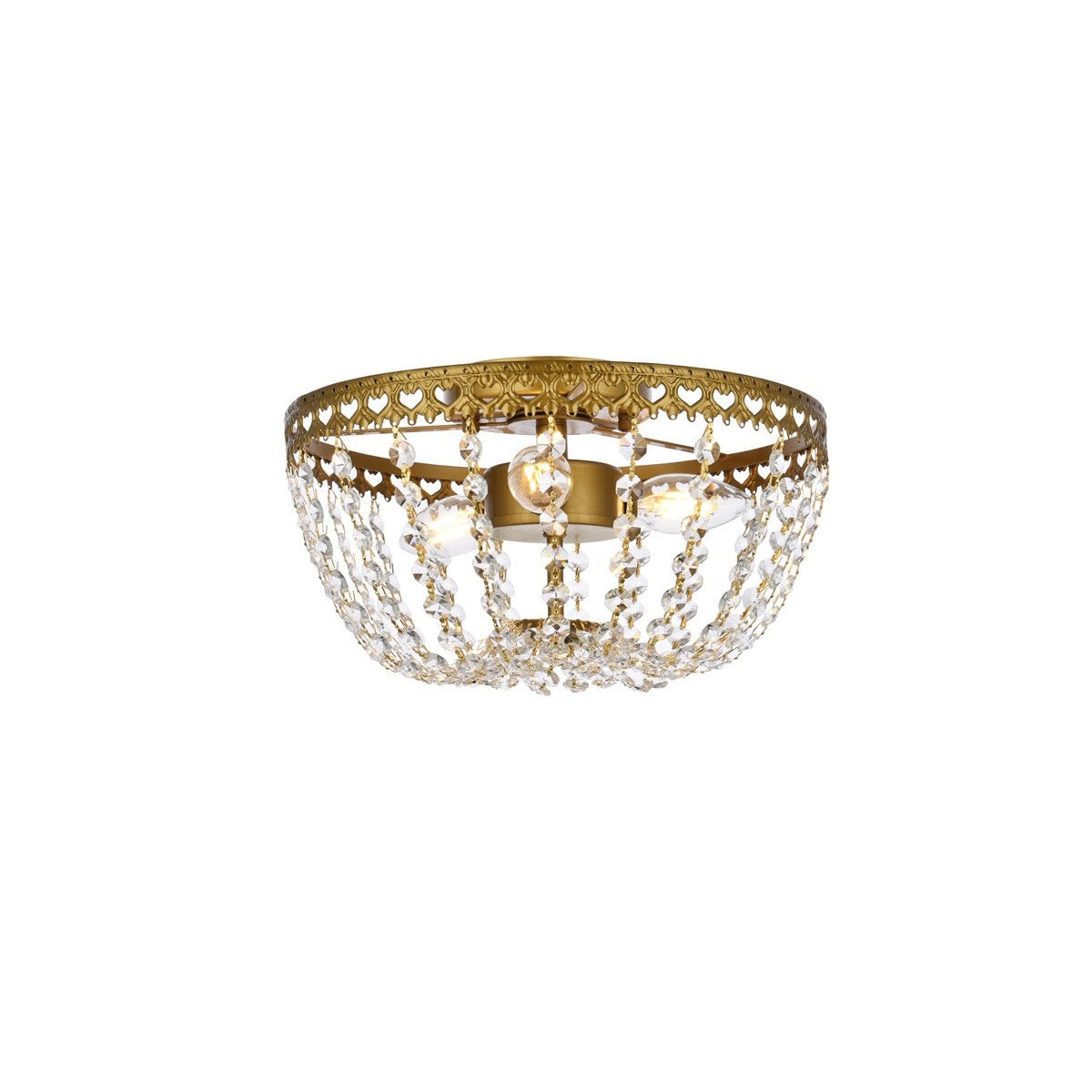 Elegant Lighting - 1112F12BR - Three Light Flush Mount - Kylie - Brass
