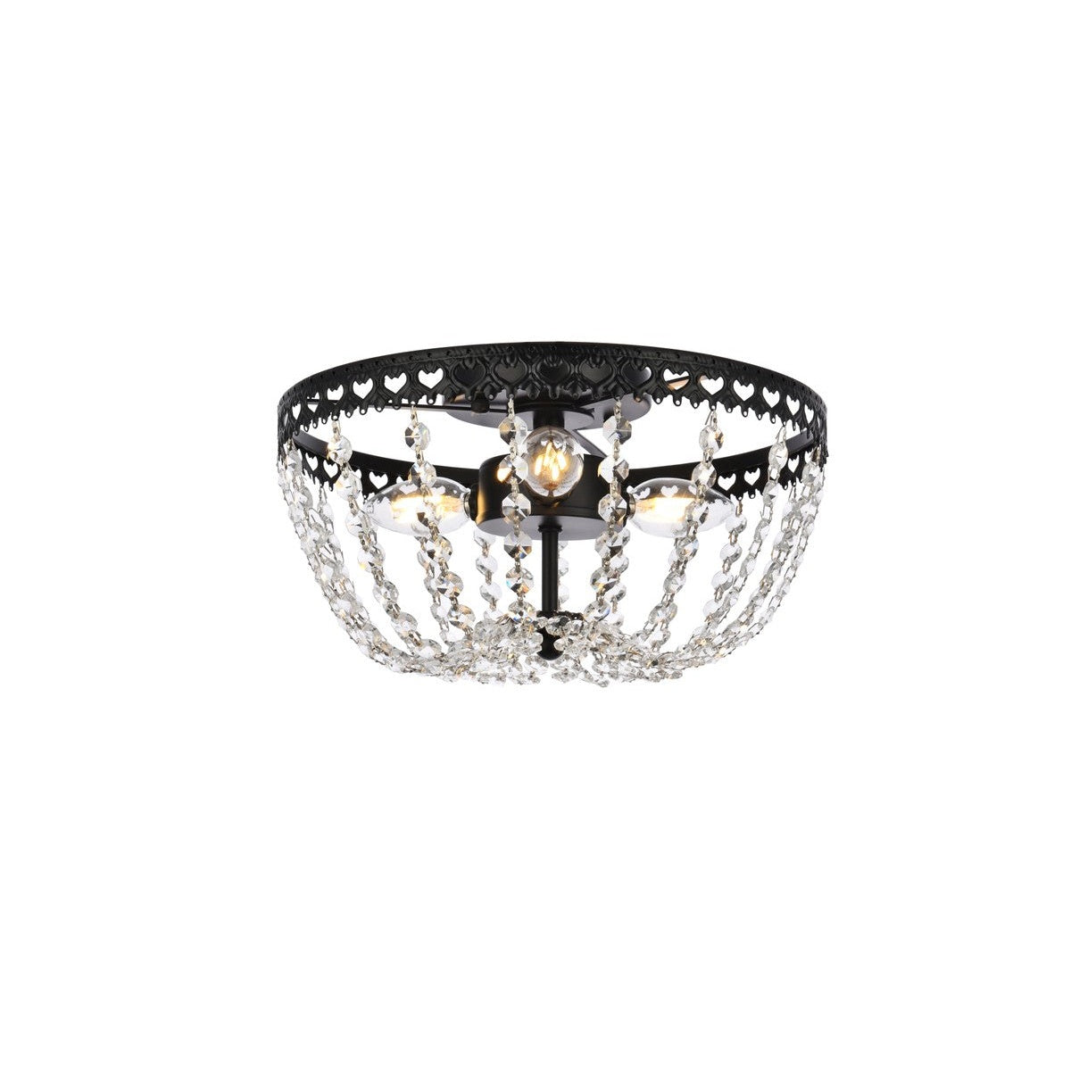 Elegant Lighting - 1112F14BK - Three Light Flush Mount - Kylie - Black