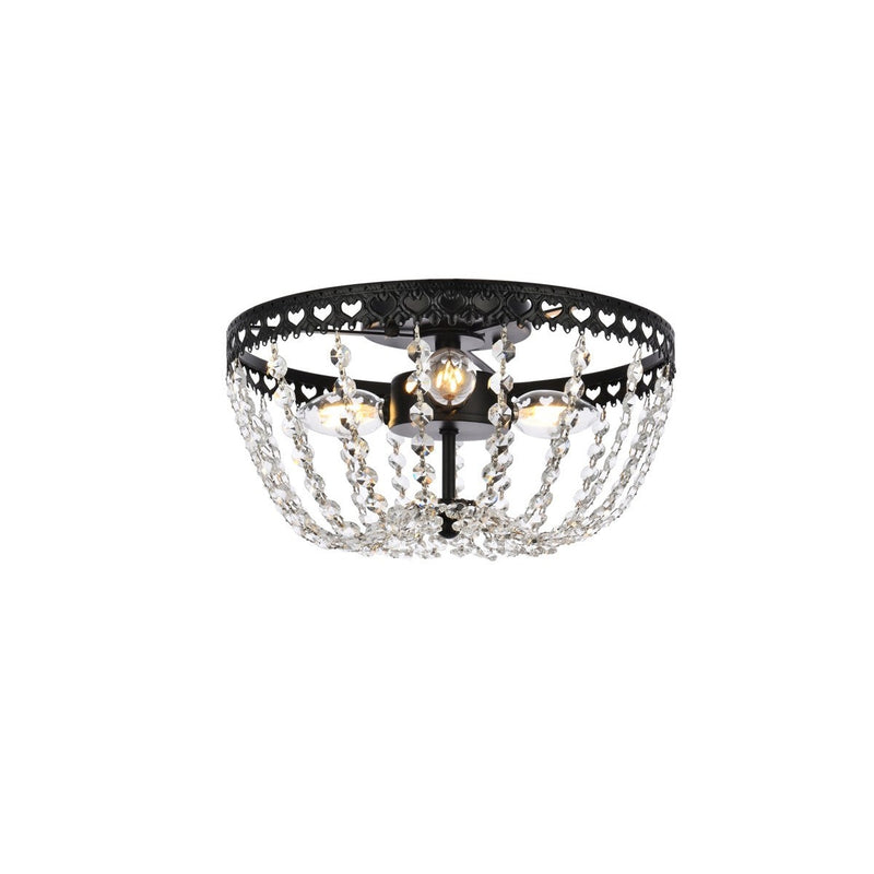 Elegant Lighting - 1112F14BK - Three Light Flush Mount - Kylie - Black