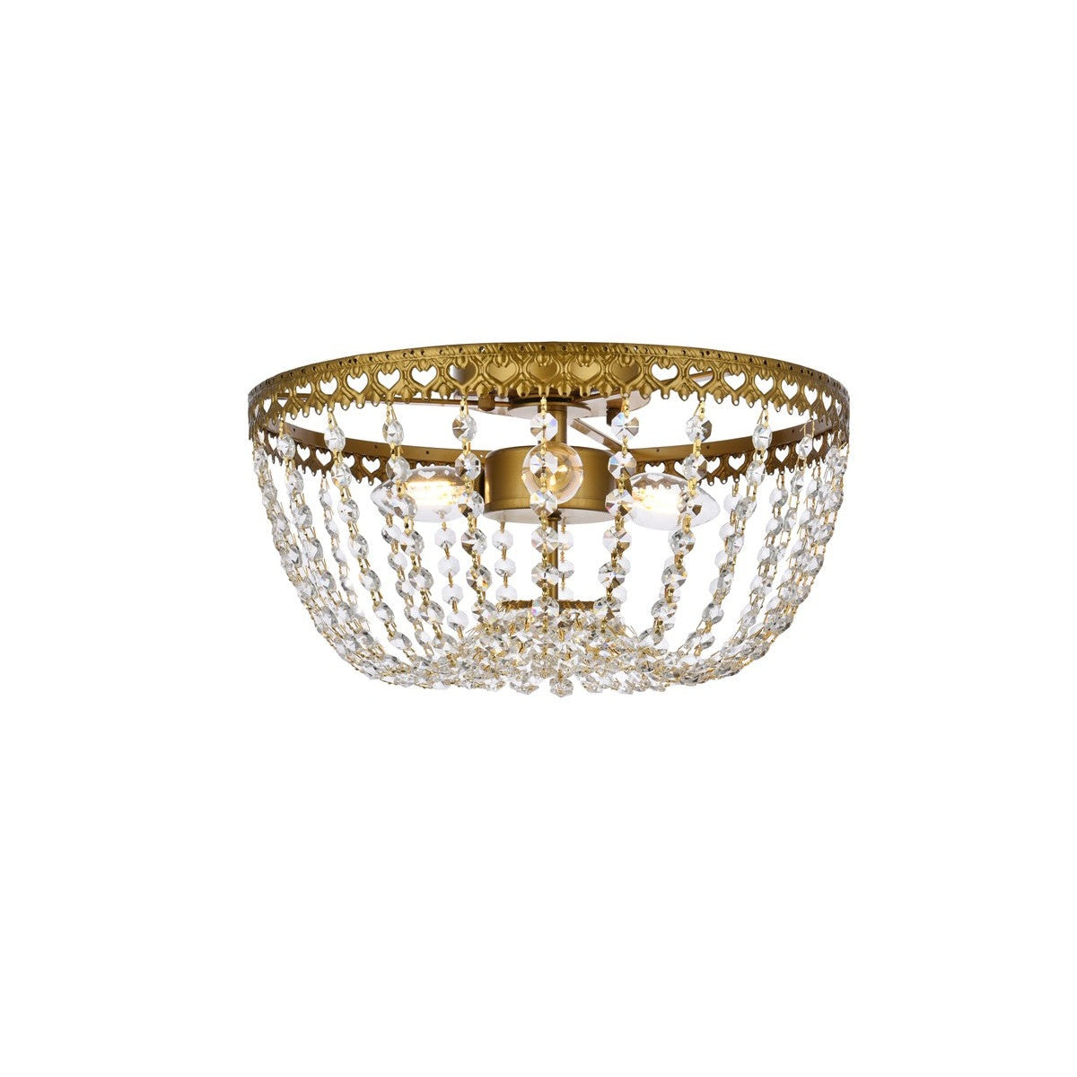 Elegant Lighting - 1112F14BR - Three Light Flush Mount - Kylie - Brass