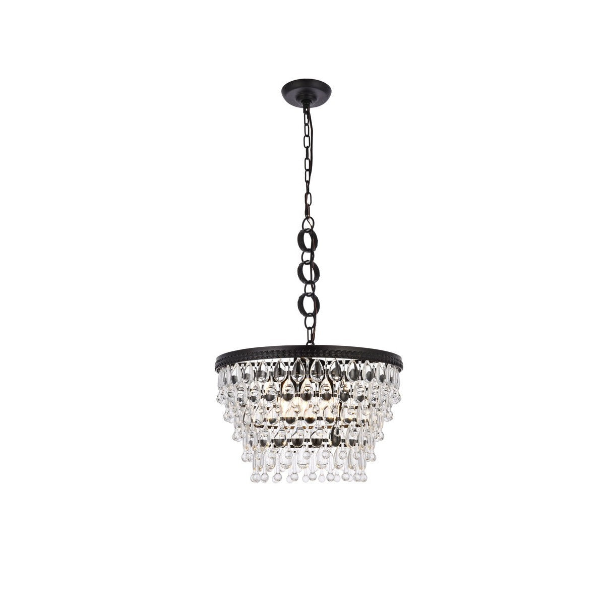 Elegant Lighting - 1219D19BK/RC - Five Light Pendant - Nordic - Black