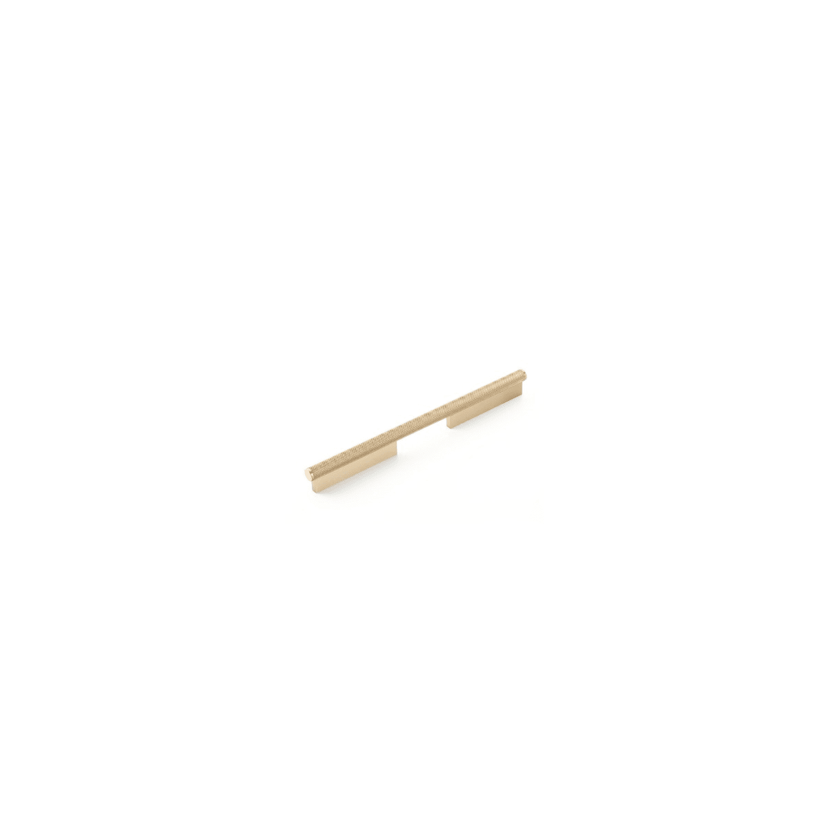 Schaub and Company - 1203-SSB - MODO Euro Modern 8" Center to Center Cabinet Pull with Knurled Metal Handle - Made in Brazil in Signature Satin Brass