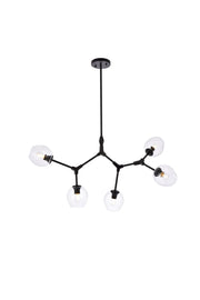 Elegant Lighting - 1712D42BK - Five Light Chandelier - Cavoli - Black and Clear