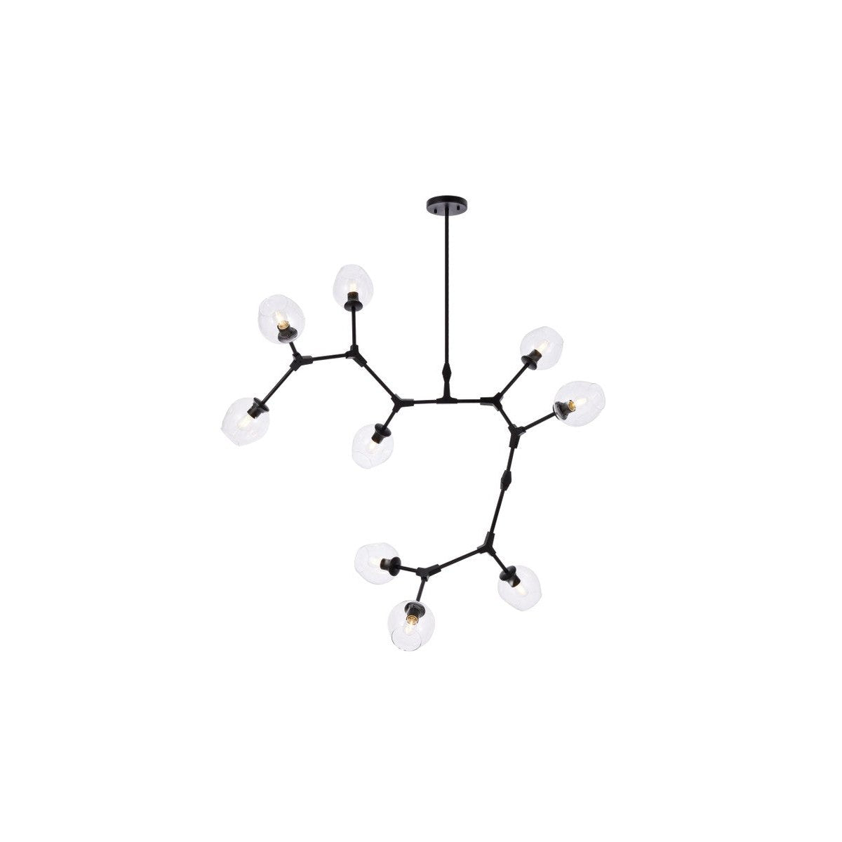 Elegant Lighting - 1712G79BK - Nine Light Chandelier - Cavoli - Black and Clear