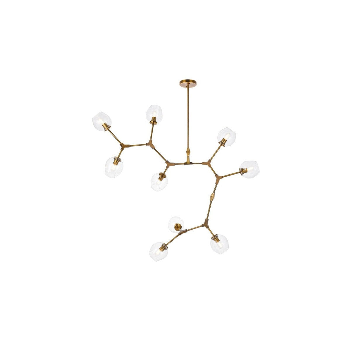 Elegant Lighting - 1712G79BR - Nine Light Chandelier - Cavoli - Brass and Clear