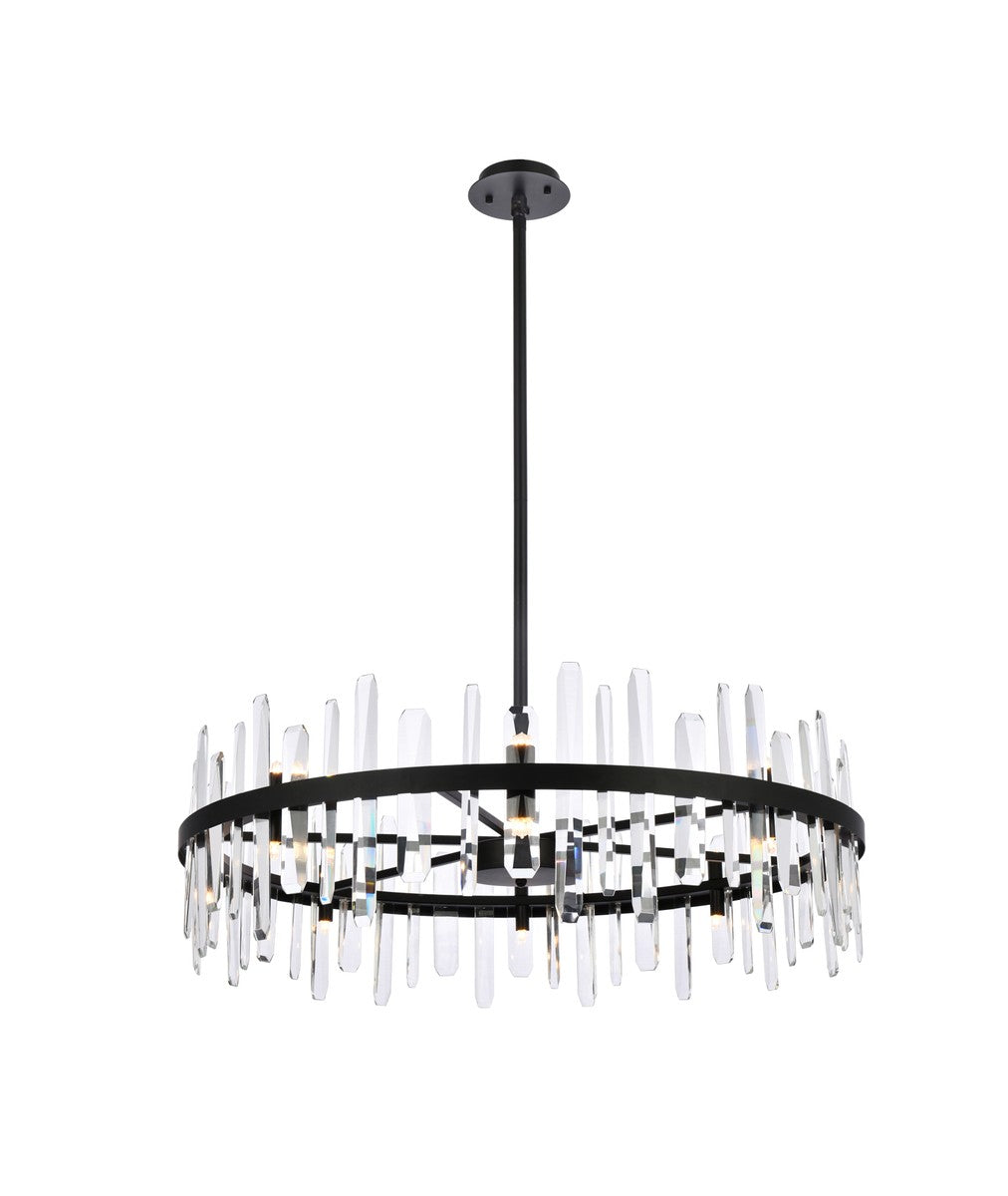 Elegant Lighting - 2200D36BK - 16 Light Chandelier - Serena - Black