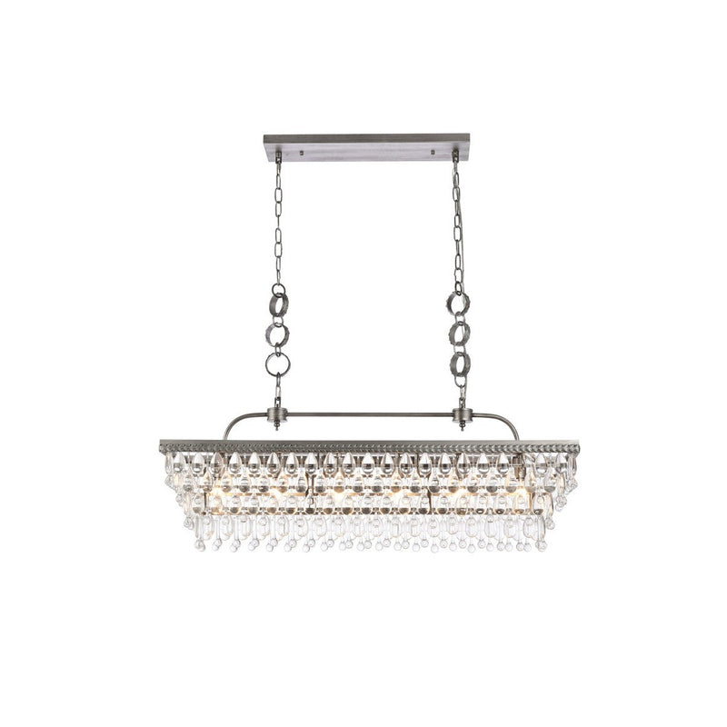 Elegant Lighting - 1219G40AS - Six Light Pendant - Nordic - Antique Silver