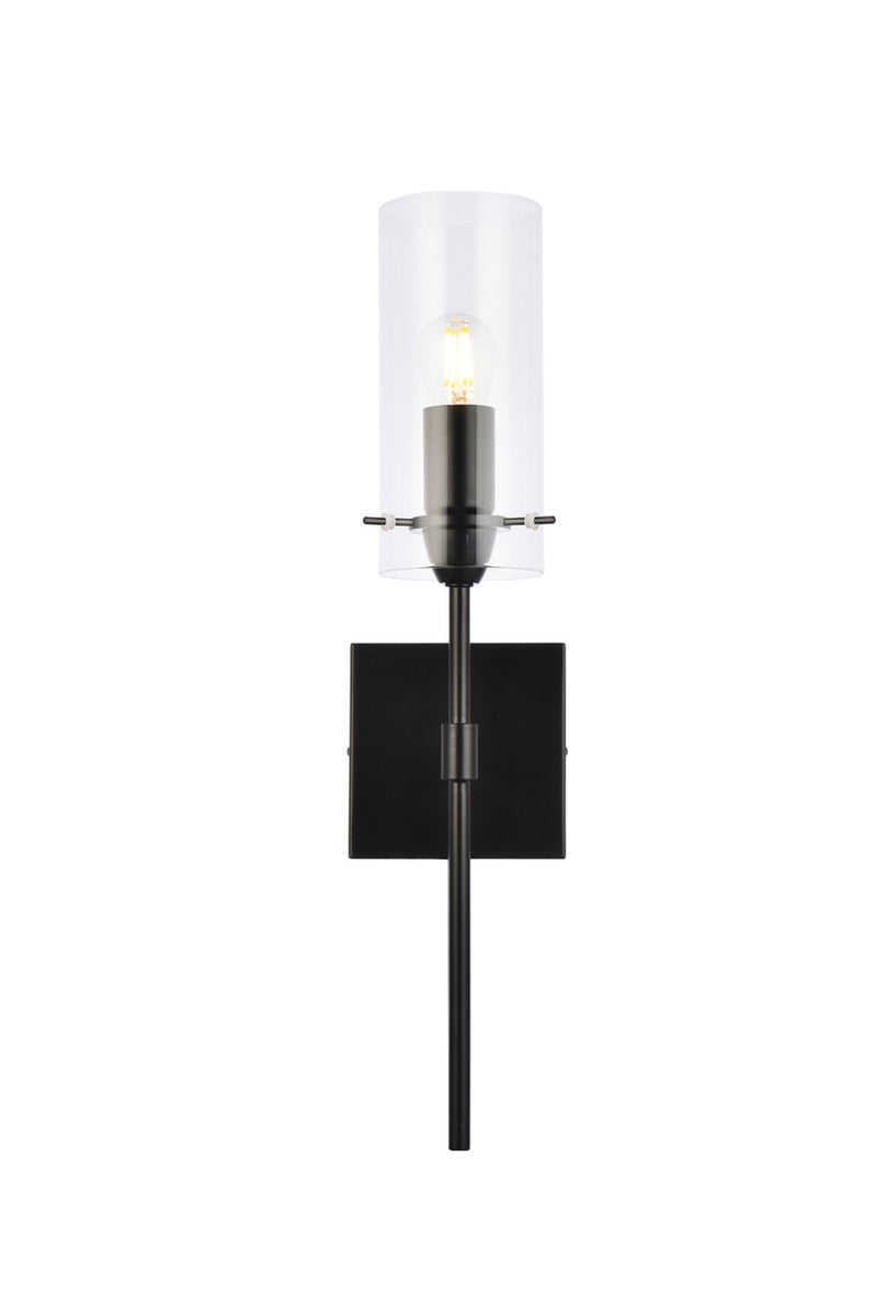 Elegant Lighting - LD2361BK - One Light Wall Sconce - Elsreth - Black and Clear