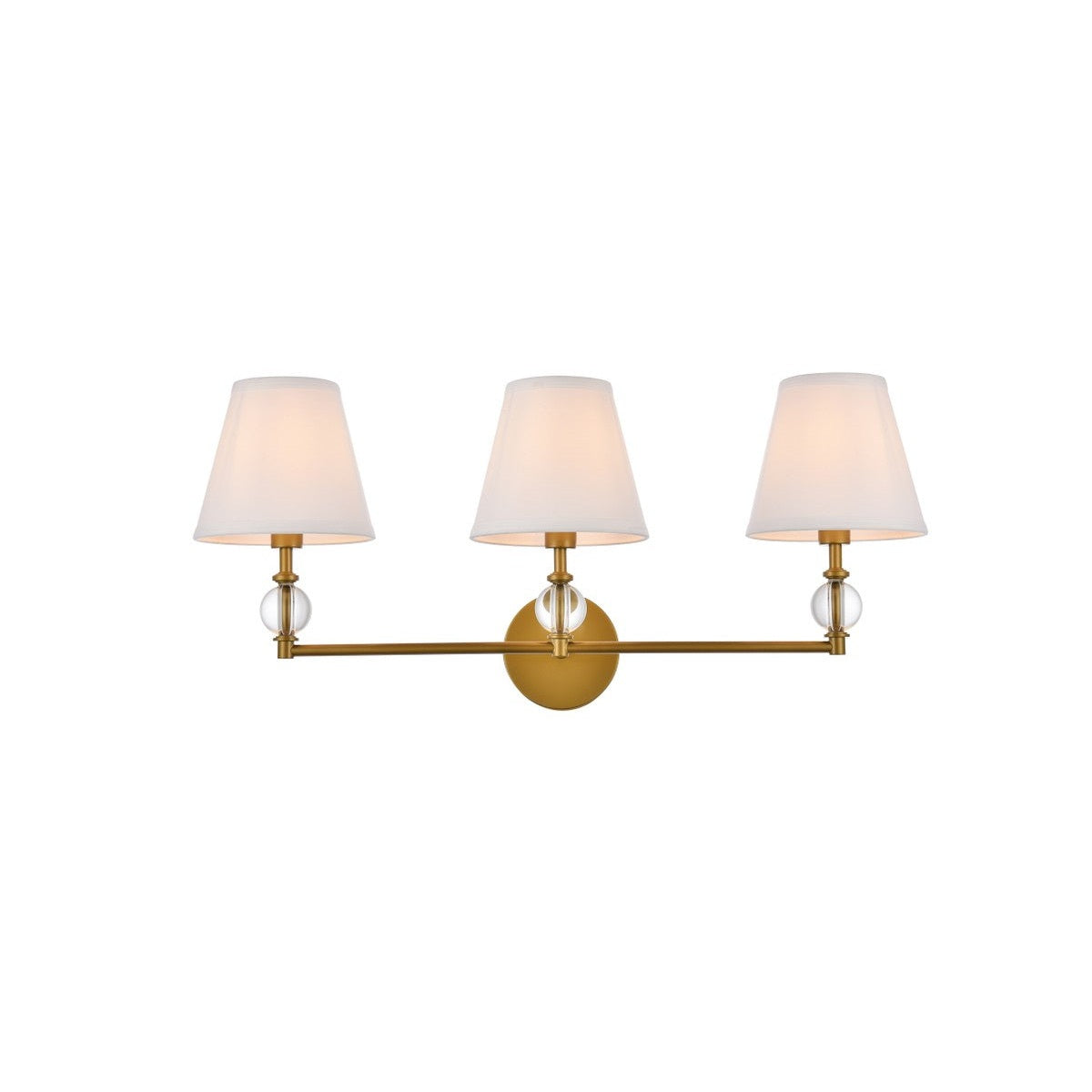 Elegant Lighting - LD7023W24BR - Three Light Bath - Bethany - Brass and White Fabric Shade