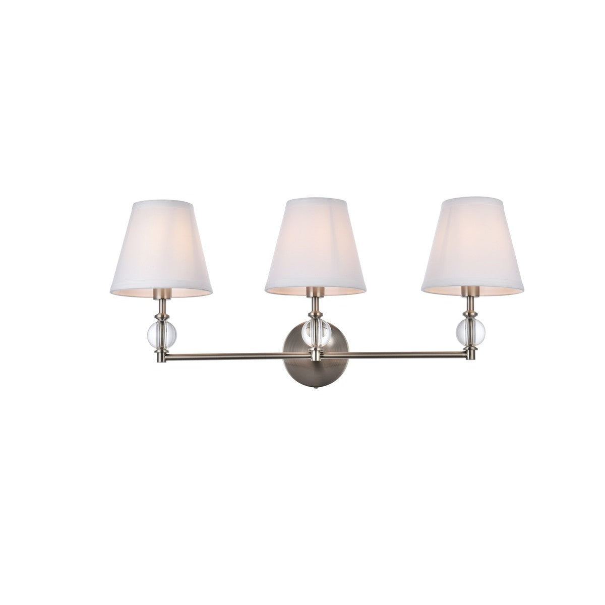 Elegant Lighting - LD7023W24SN - Three Light Bath - Bethany - satin nickel and White Fabric Shade