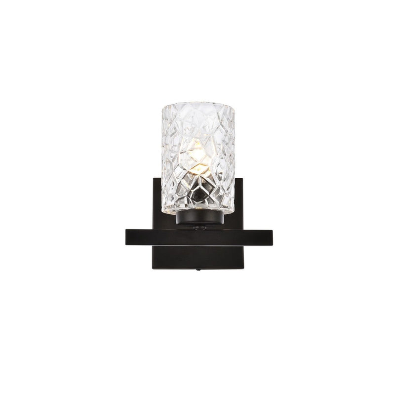 Elegant Lighting - LD7025W7BK - One Light Bath - Cassie - Black and Clear Shade