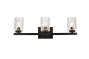 Elegant Lighting - LD7027W24BK - Three Light Bath - Cassie - Black and Clear Shade
