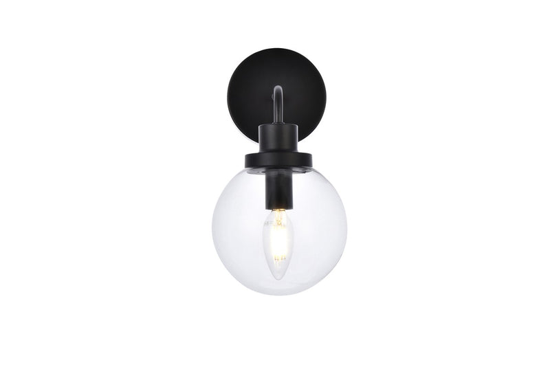 Elegant Lighting - LD7031W8BK - One Light Bath - Hanson - Black and Clear Shade