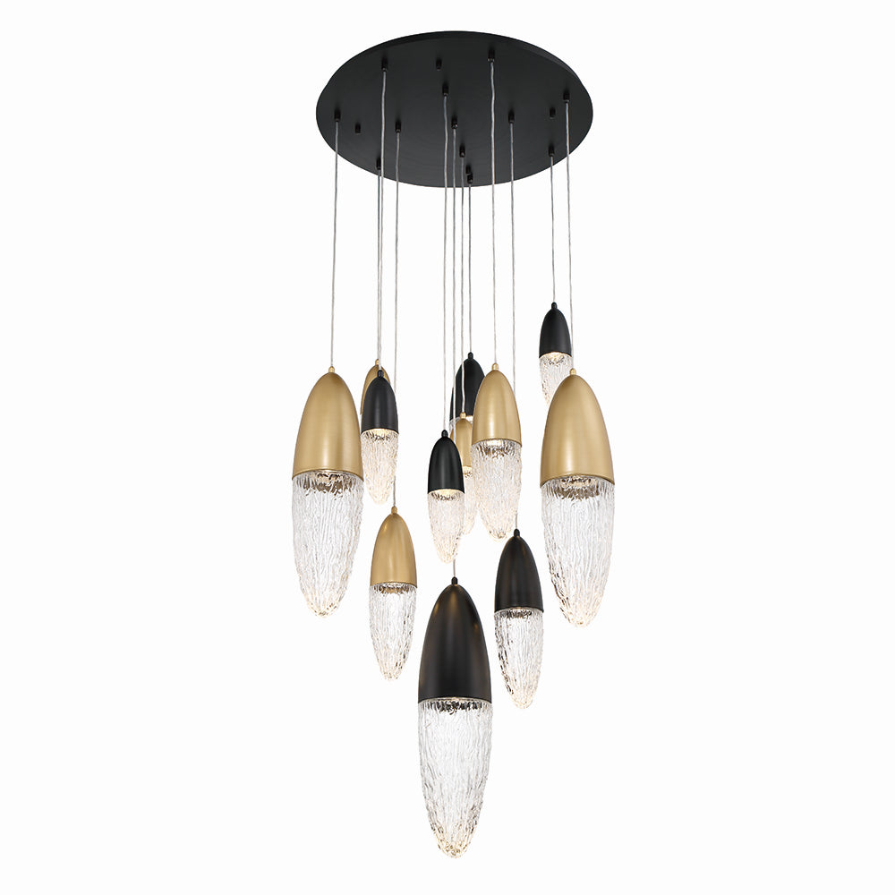 Eurofase - 43859-041 - 12 Light Chandelier - Ecrou - Gold-Black