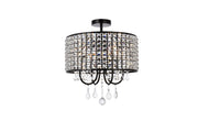 Elegant Lighting - LD712F17BK - Four Light Flush Mount - Elise - black
