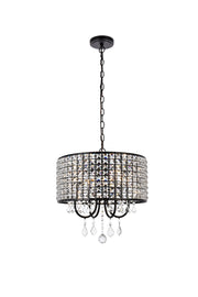 Elegant Lighting - LD713D17BK - Four Light Pendant - Elise - black