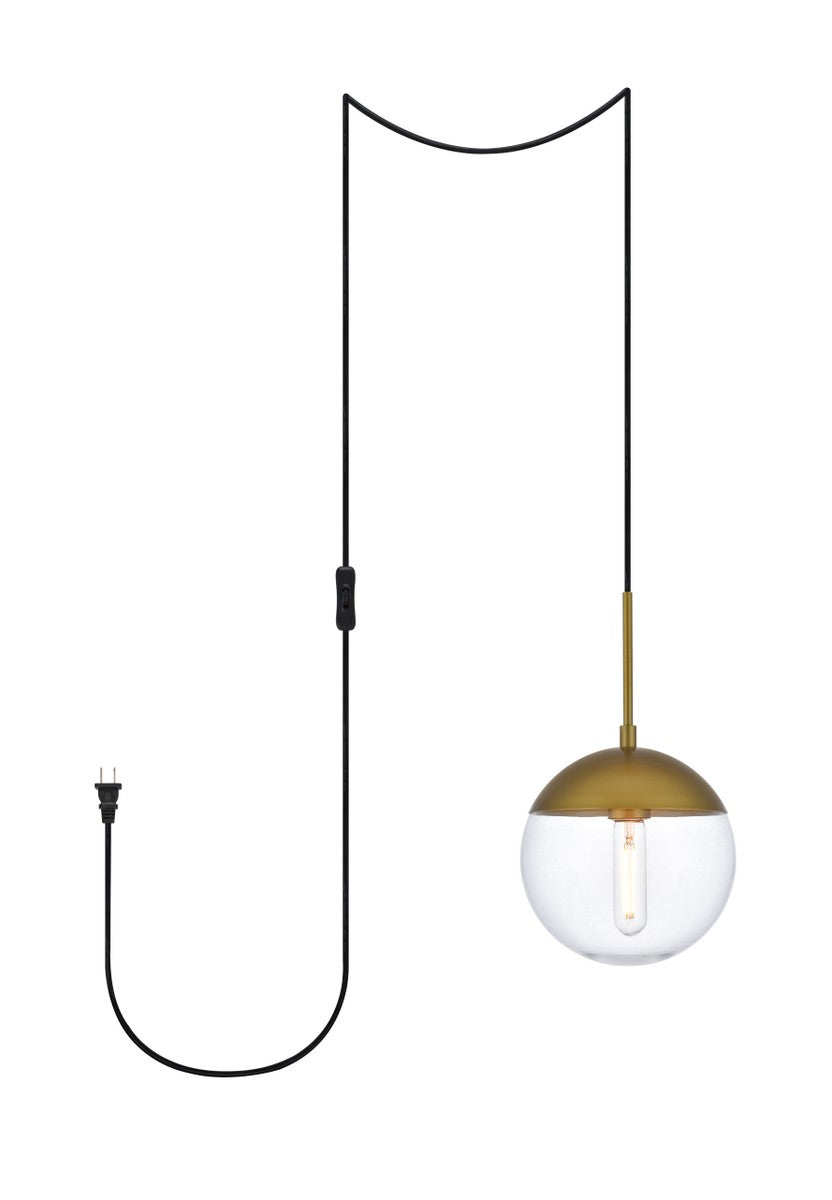 Elegant Lighting - LDPG6031BR - One Light Plug in Pendant - Eclipse - Brass