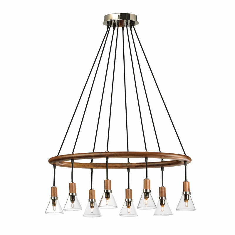 Studio M - SM23825CLWN - Eight Light Pendant - Scan - Walnut
