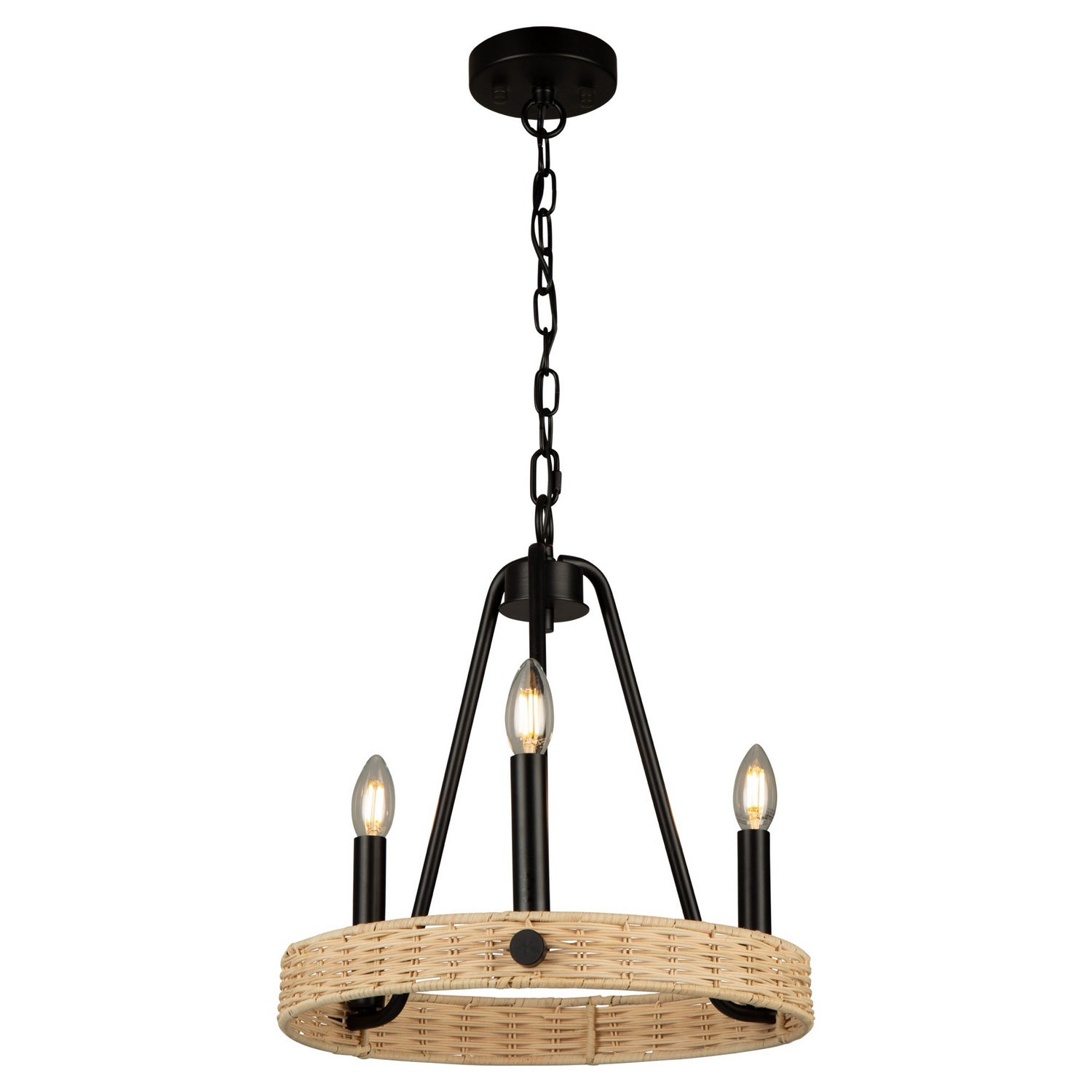 Artcraft - AC11713BK - Three Light Chandelier - Perris - Black
