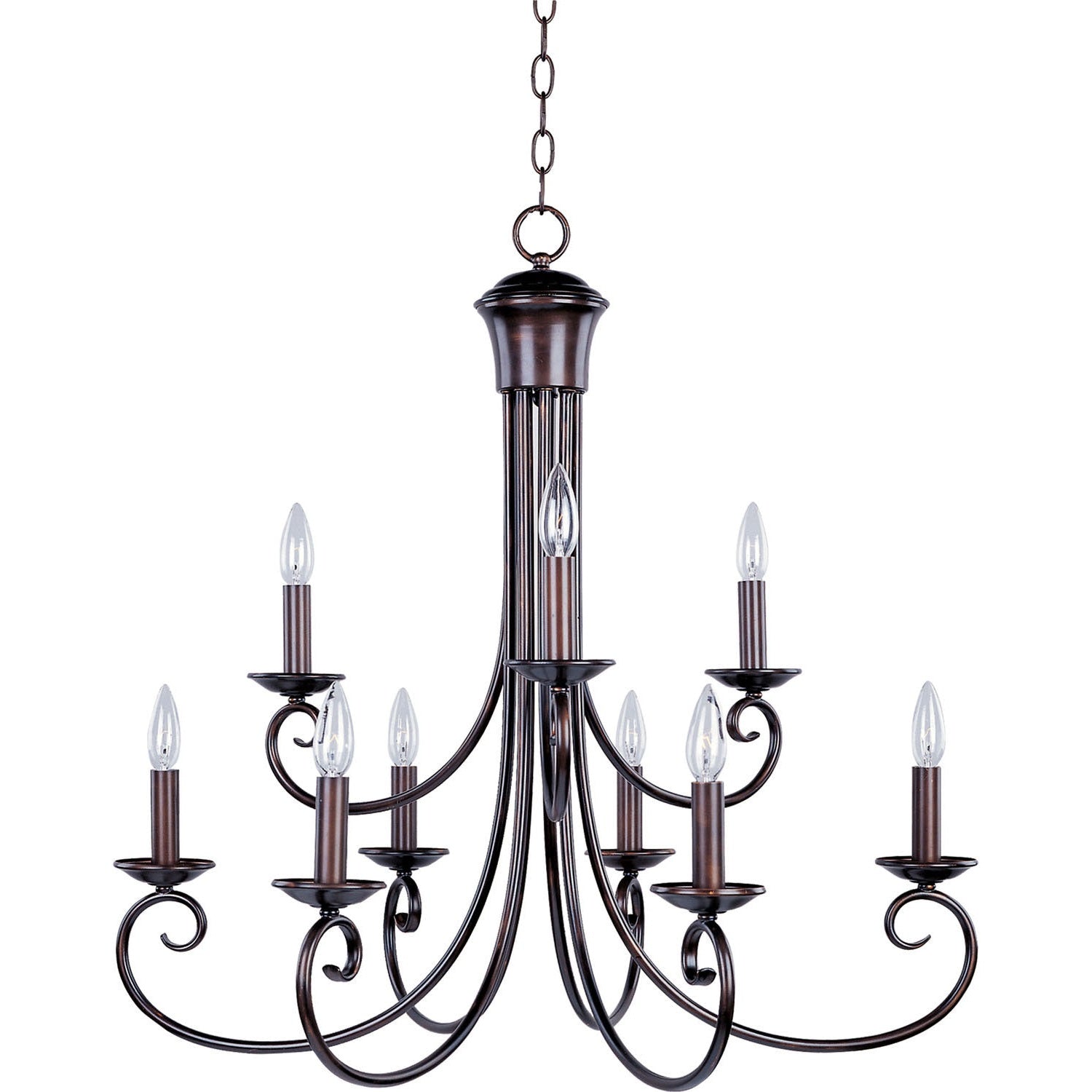 Maxim - 70006OI - Nine Light Chandelier - Loft - Oil Rubbed Bronze