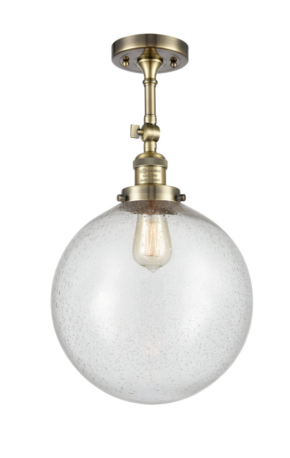 Innovations - 201F-AB-G204-12 - One Light Semi-Flush Mount - Franklin Restoration - Antique Brass