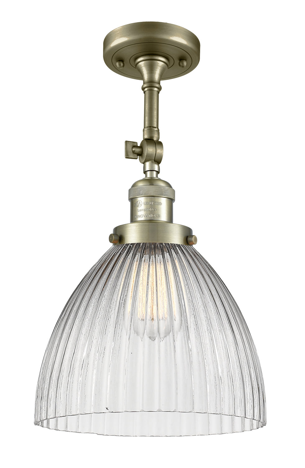 Innovations - 201F-AB-G222 - One Light Semi-Flush Mount - Franklin Restoration - Antique Brass