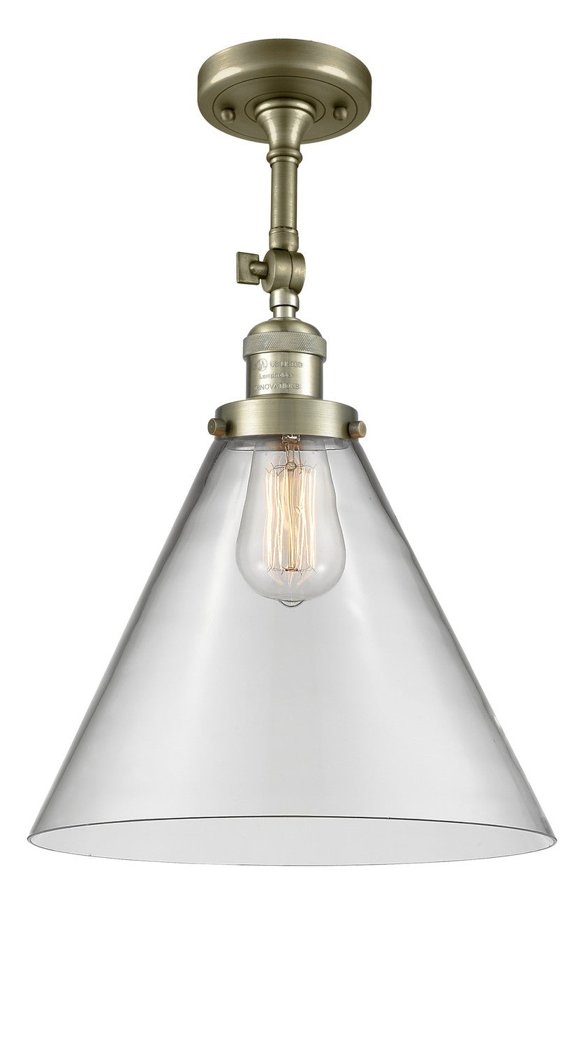 Innovations - 201F-AB-G42-L - One Light Semi-Flush Mount - Franklin Restoration - Antique Brass