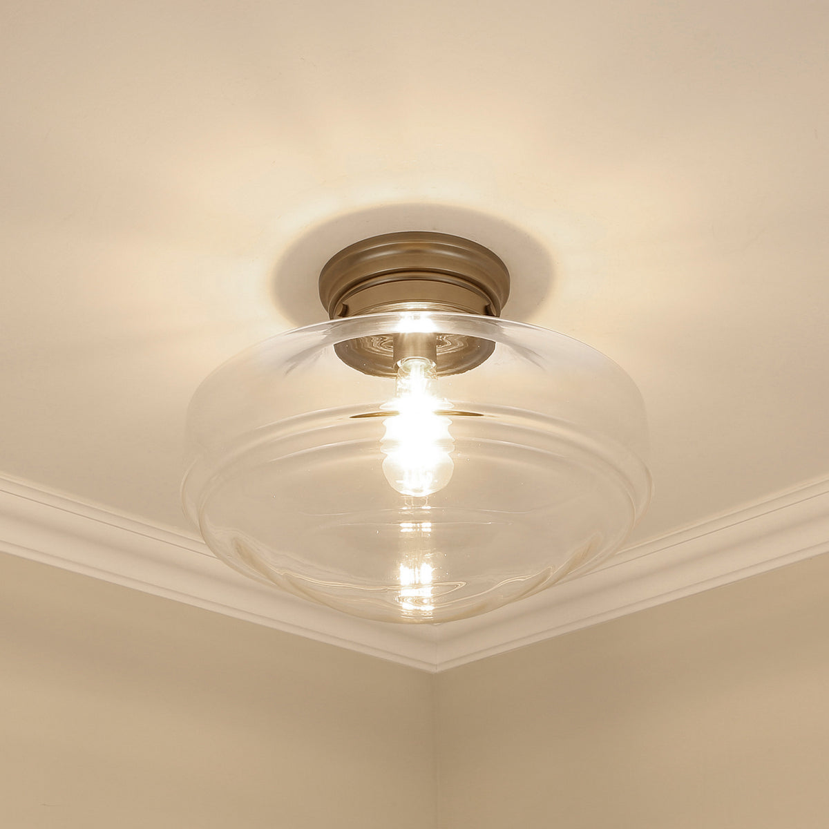 Golden - 0508-LSF MBS-CLR - One Light Semi-Flush Mount - Ingalls - Modern Brass