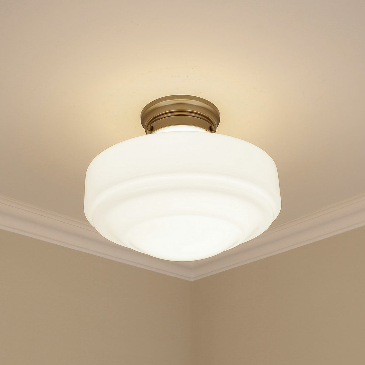 Golden - 0508-LSF MBS-VMG - One Light Semi-Flush Mount - Ingalls - Modern Brass