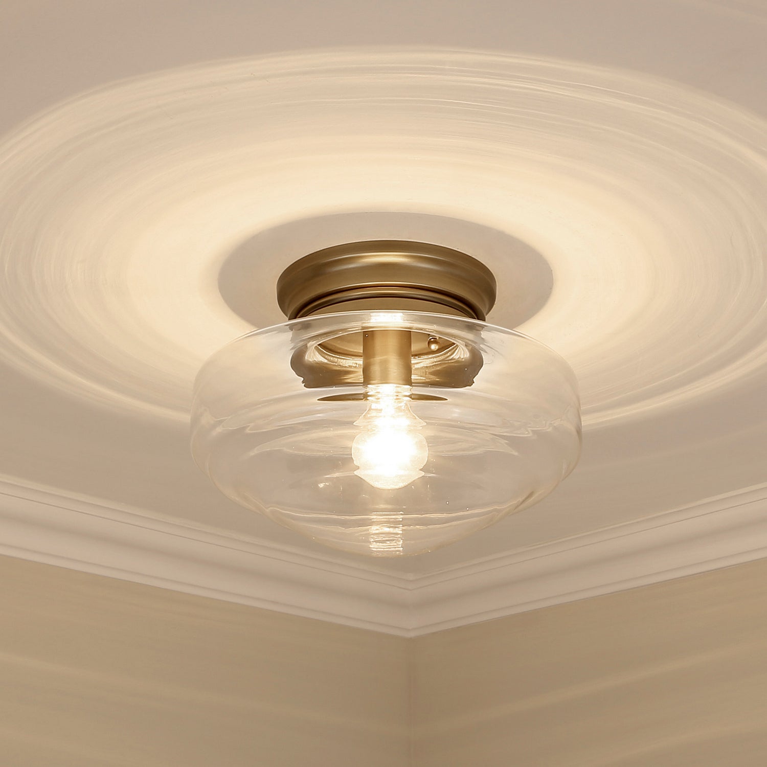 Golden - 0508-SF MBS-CLR - One Light Semi-Flush Mount - Ingalls - Modern Brass