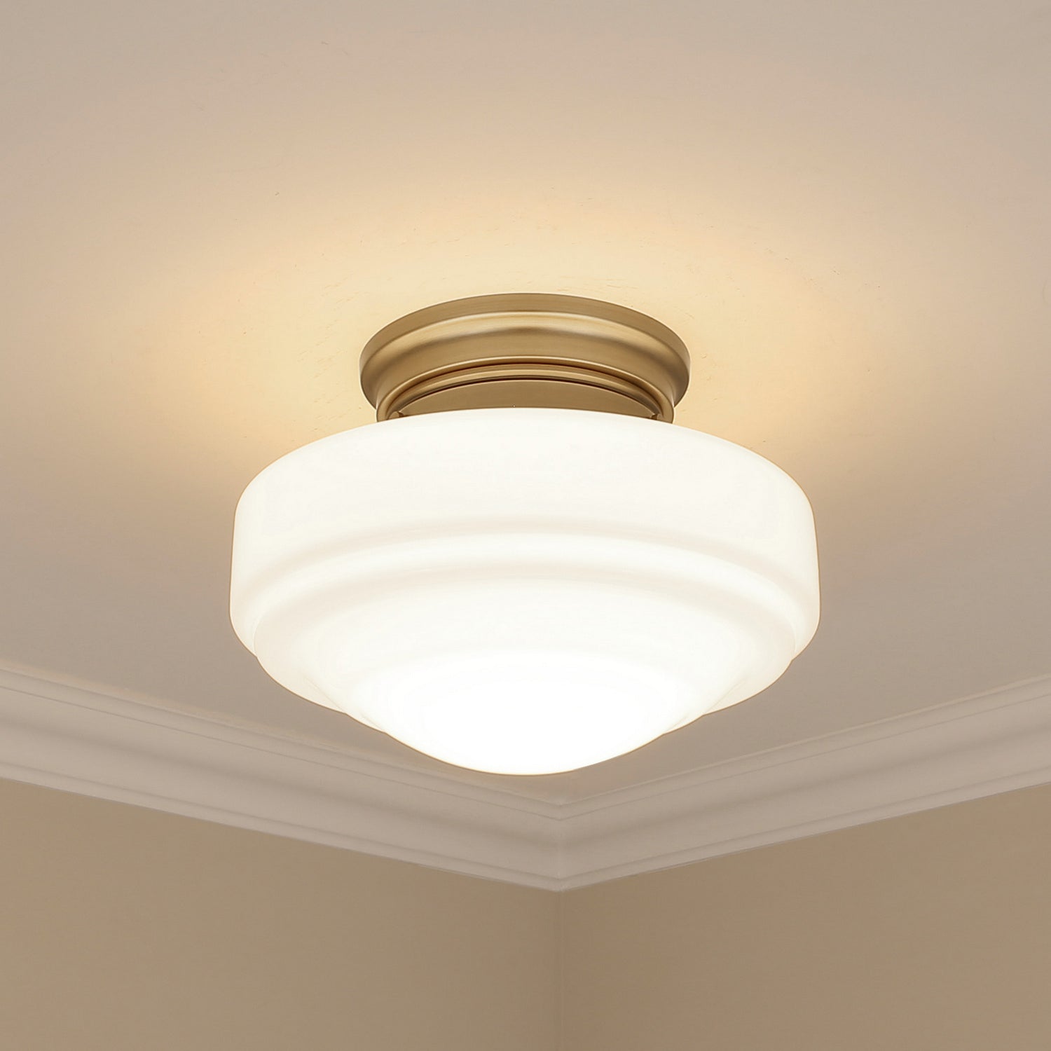 Golden - 0508-SF MBS-VMG - One Light Semi-Flush Mount - Ingalls - Modern Brass