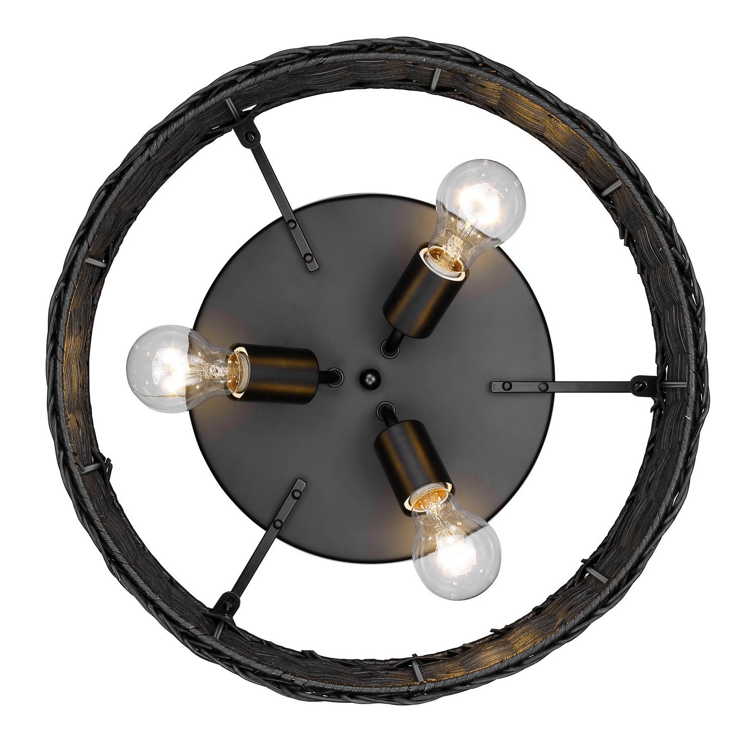 Golden - 1084-FM BLK-BW - Three Light Flush Mount - Erma - Matte Black