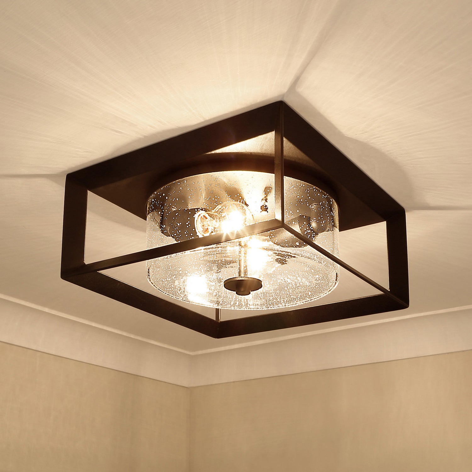 Golden - 2073-OFM NB-SD - Two Light Outdoor Flush Mount - Smyth - Natural Black