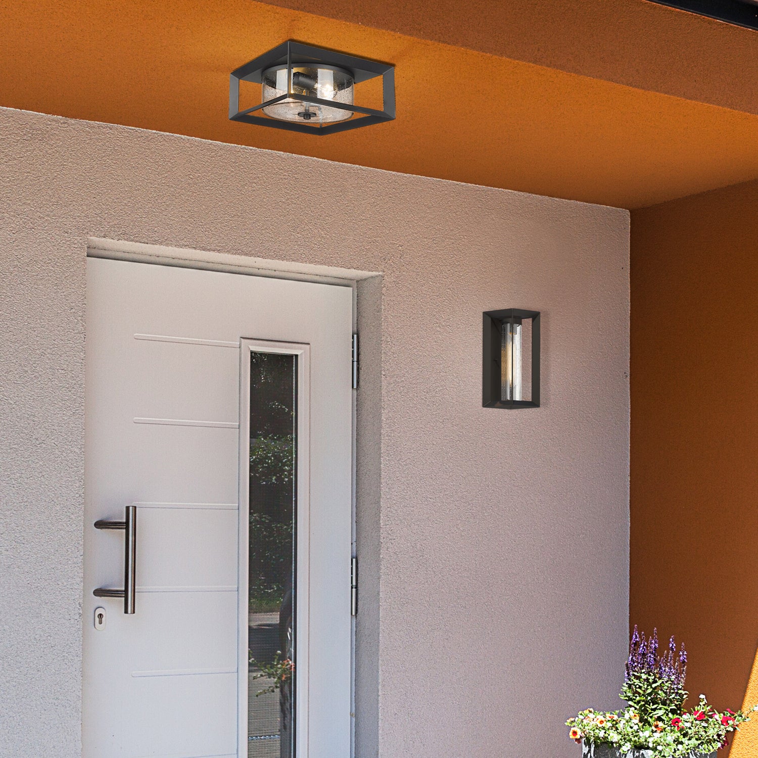 Golden - 2073-OFM NB-SD - Two Light Outdoor Flush Mount - Smyth - Natural Black