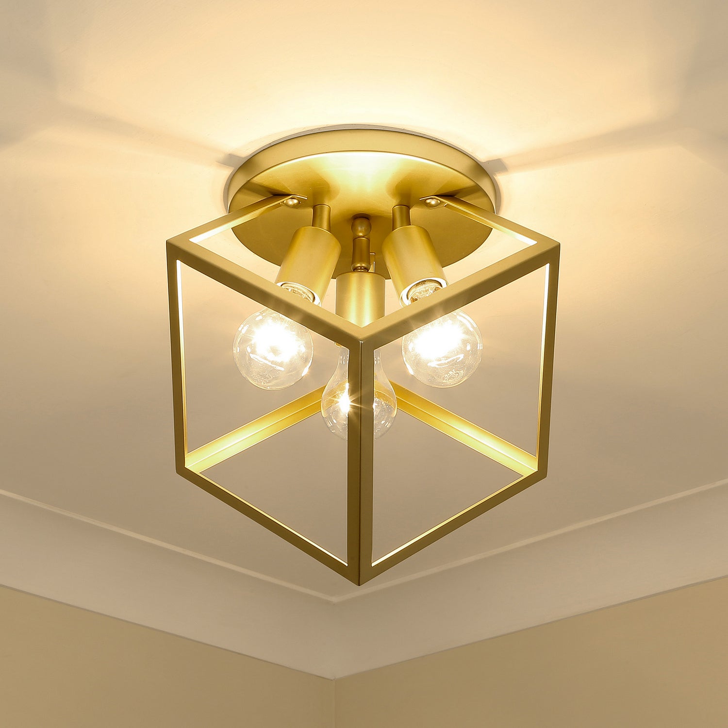 Golden - 2086-3SF OG - Three Light Semi-Flush Mount - Cassio - Olympic Gold