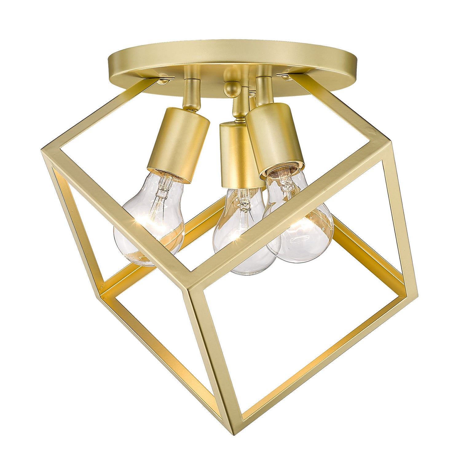 Golden - 2086-3SF OG - Three Light Semi-Flush Mount - Cassio - Olympic Gold