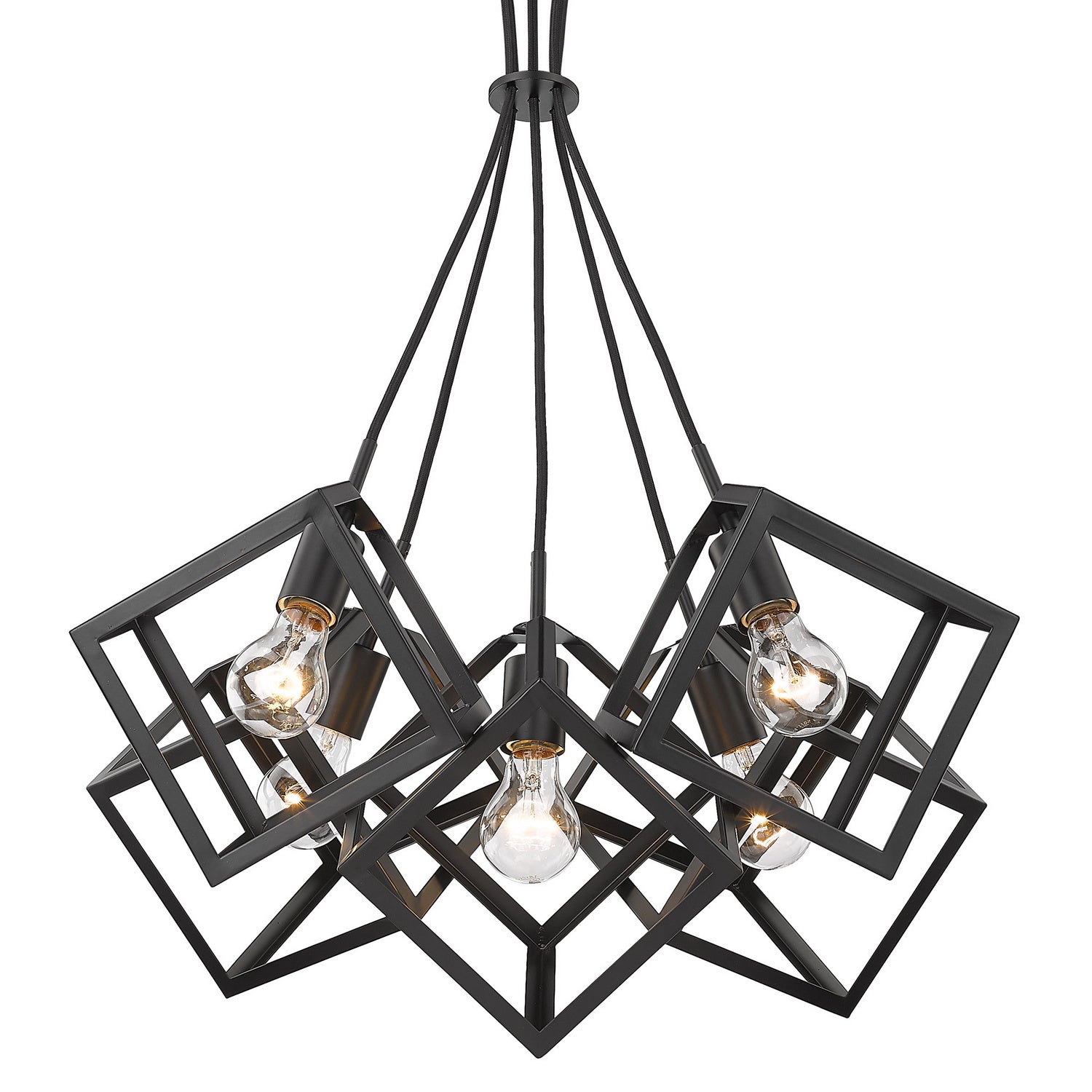 Golden - 2086-5P BLK - Five Light Pendant - Cassio - Matte Black
