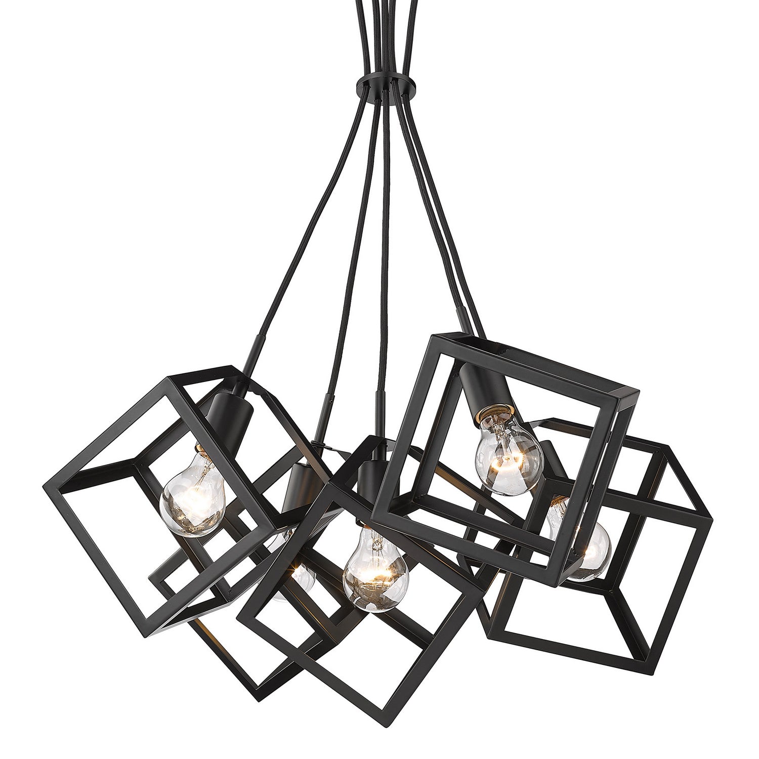 Golden - 2086-5P BLK - Five Light Pendant - Cassio - Matte Black