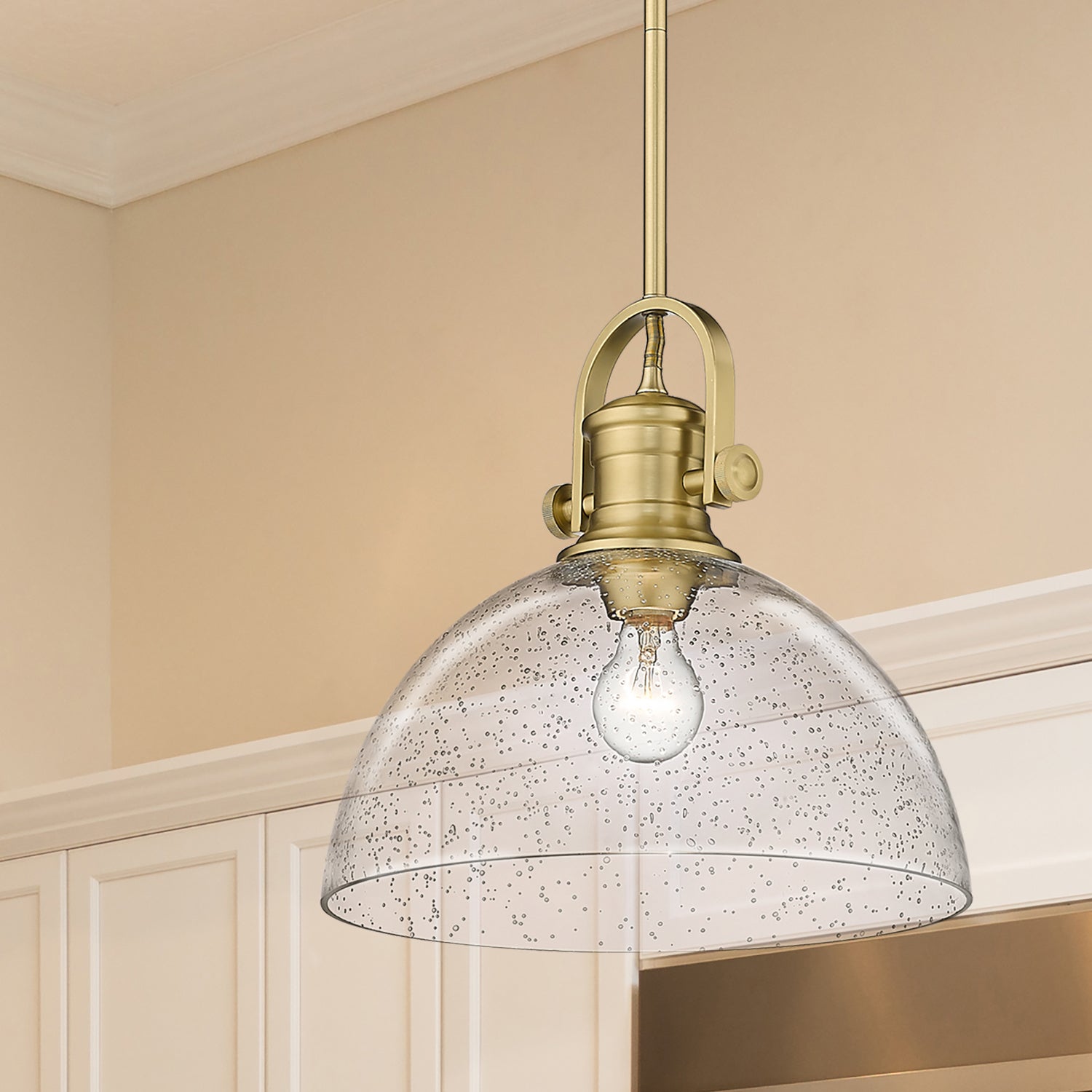 Golden - 3118-L BCB-SD - One Light Pendant - Hines - Brushed Champagne Bronze