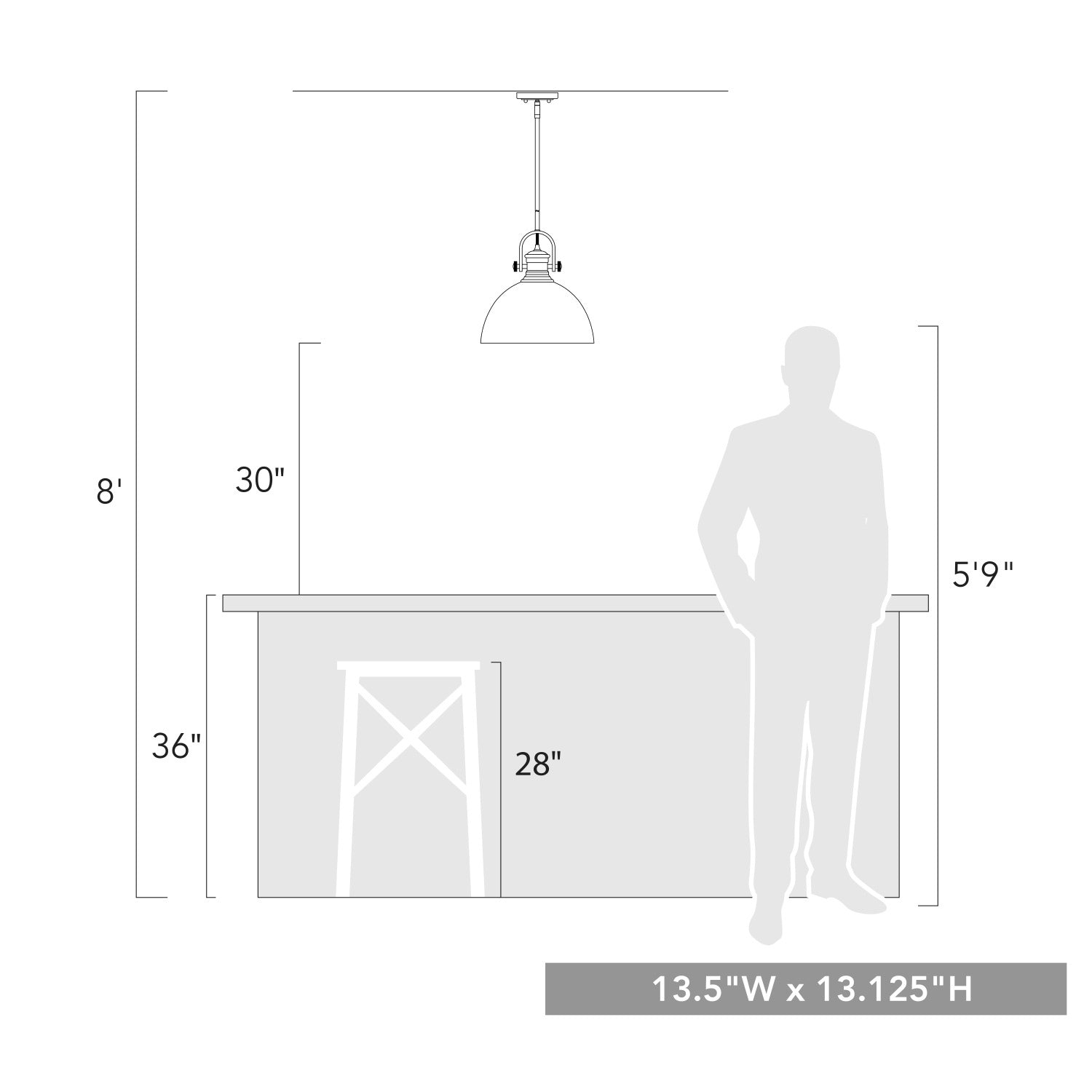 Golden - 3118-L BCB-SD - One Light Pendant - Hines - Brushed Champagne Bronze