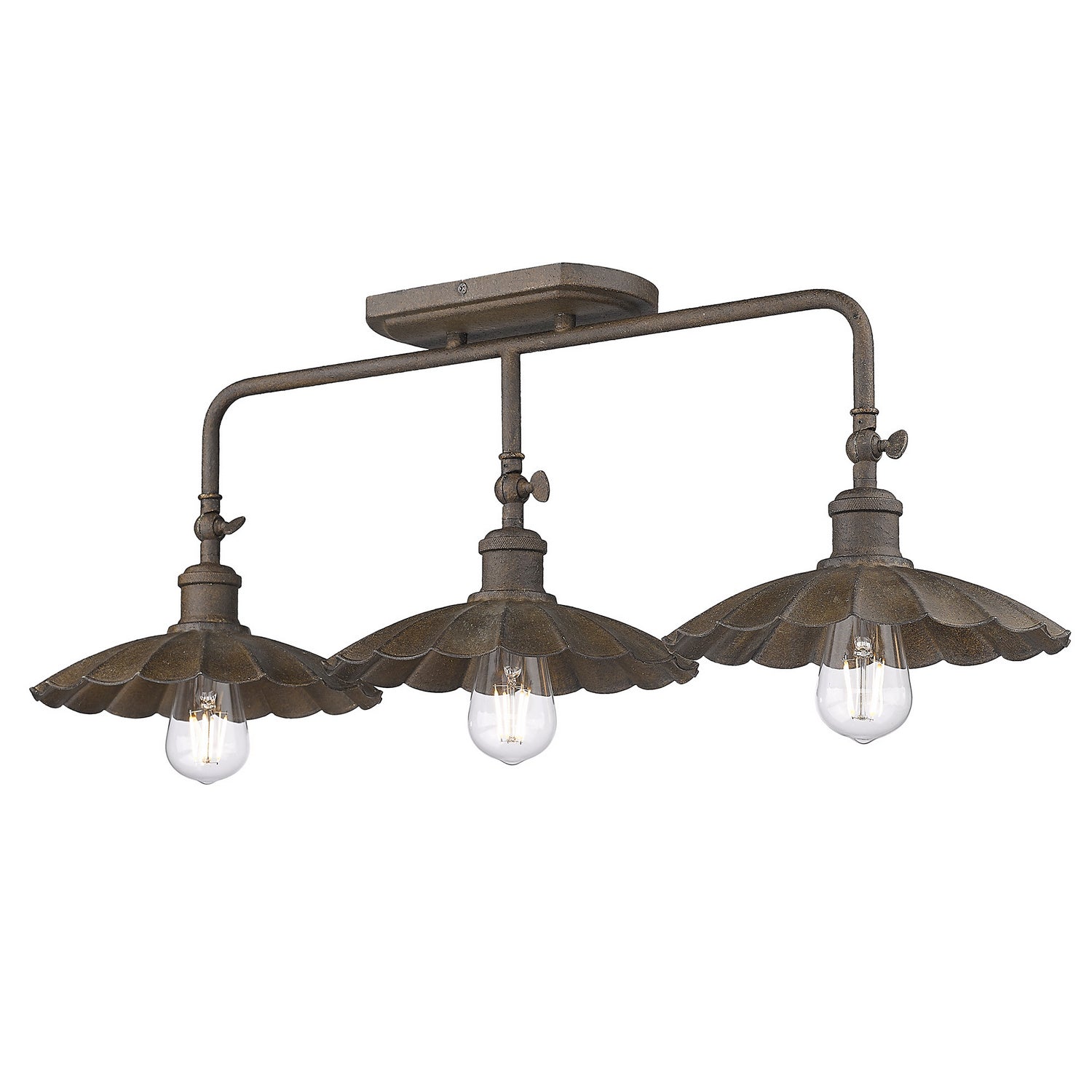 Golden - 3124-BA3 DR - Three Light Vanity Light - Clemence - Dark Rust