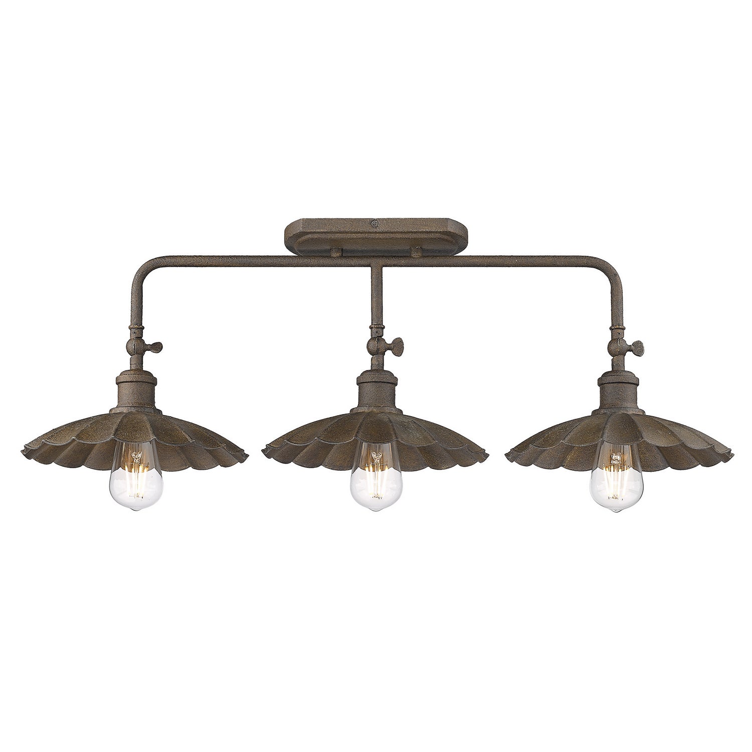 Golden - 3124-BA3 DR - Three Light Vanity Light - Clemence - Dark Rust