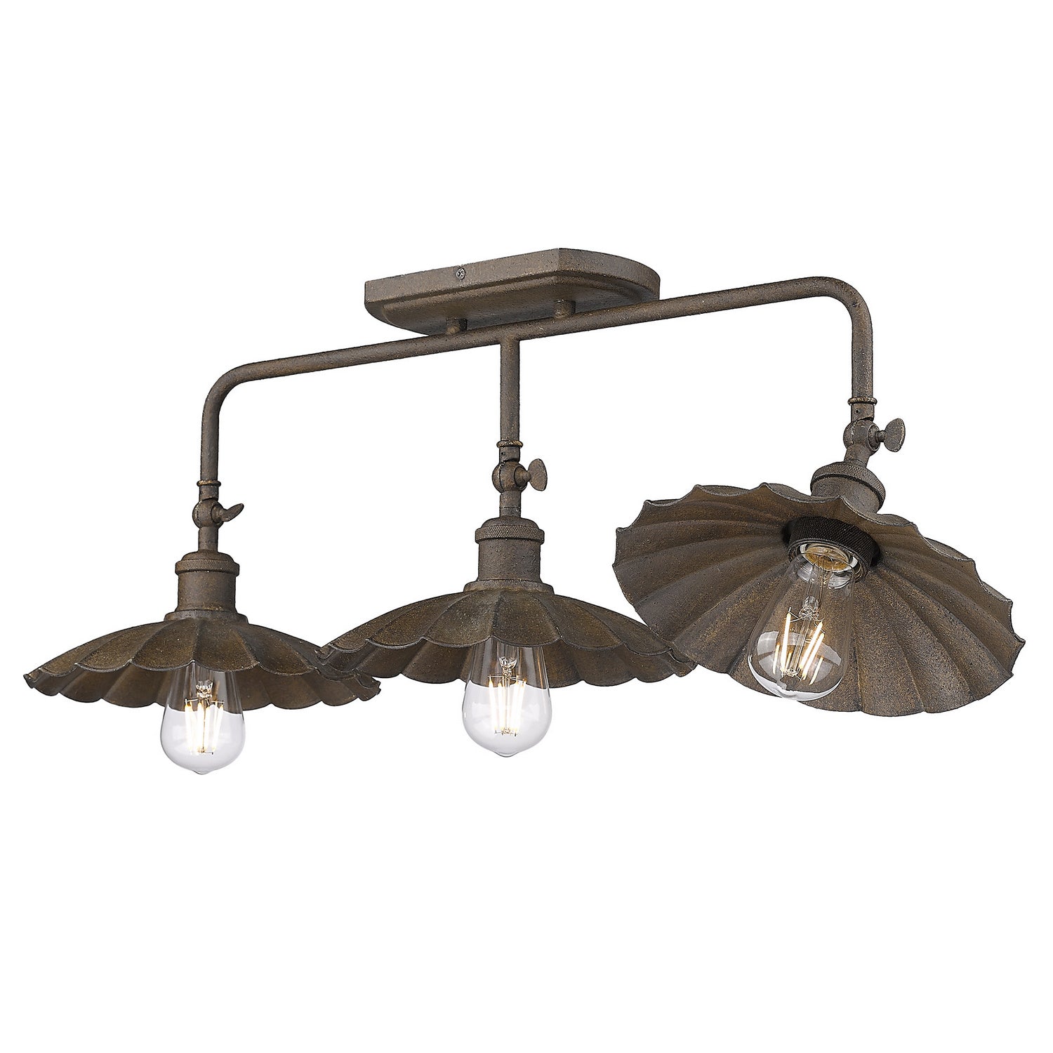 Golden - 3124-BA3 DR - Three Light Vanity Light - Clemence - Dark Rust
