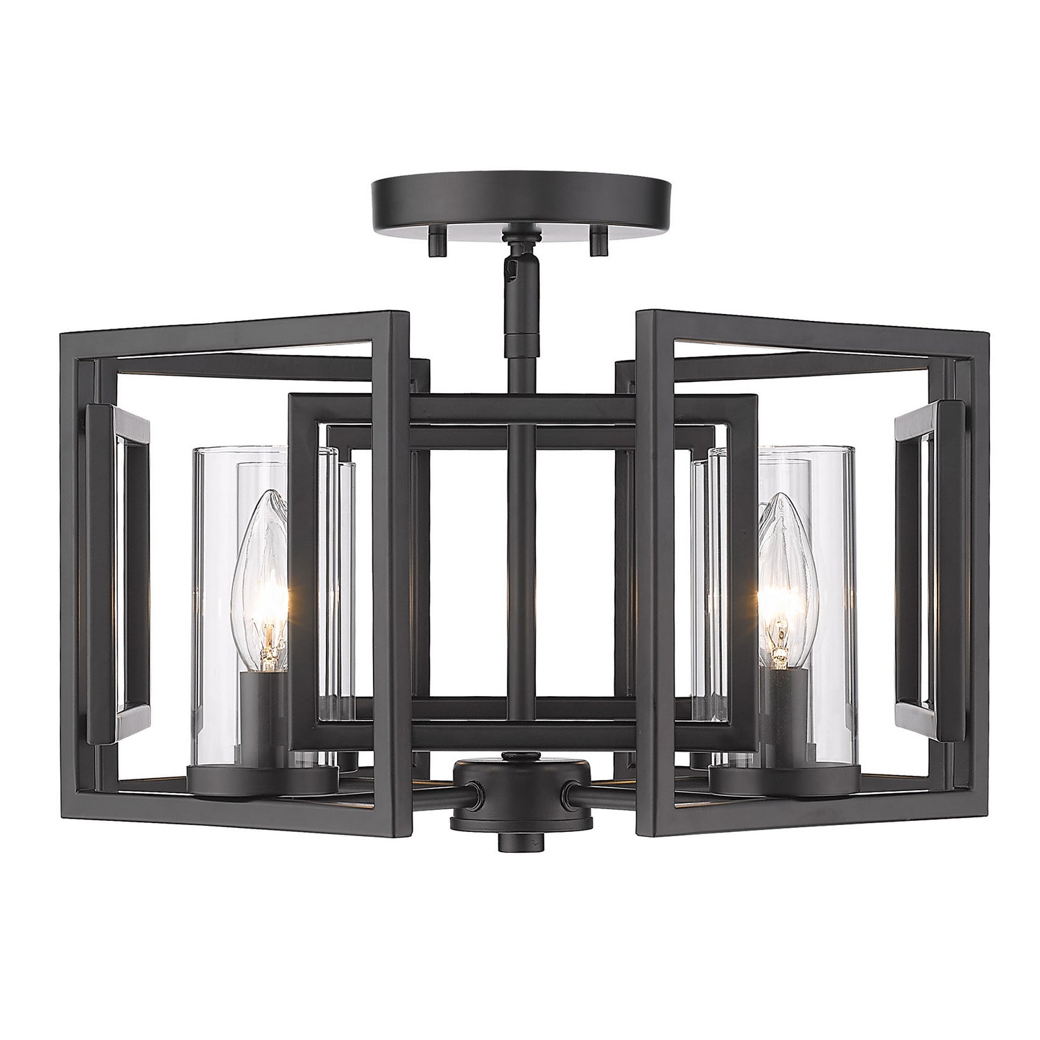 Golden - 6068-FM BLK - Four Light Flush Mount - Marco - Matte Black